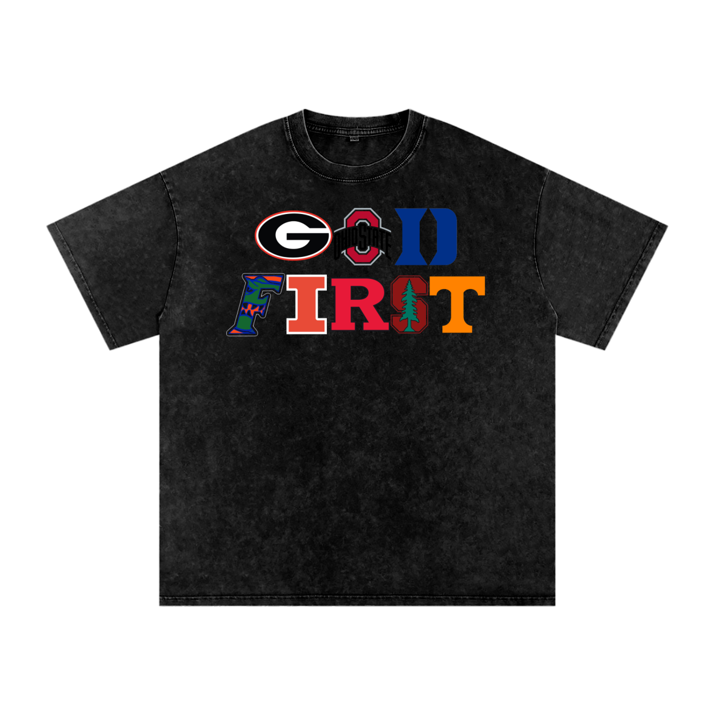 'GOD FIRST' College T-Shirt