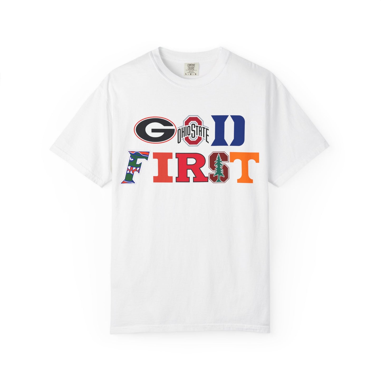 'GOD FIRST' College T-Shirt